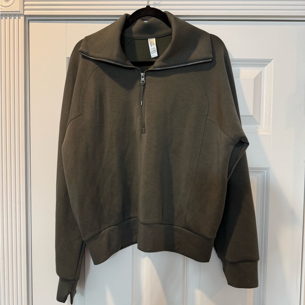 SPANX Olive Green Women's Half-Zip Sweatshirt